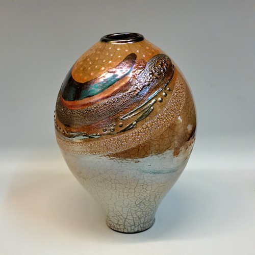 #240740 Raku Vessel Glitter Glaze $79 at Hunter Wolff Gallery